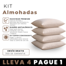 Kit con 4 Almohadas de Pluma de Ganso – Antialérgicas, Súper Suavidad y Confort [PAGÁ 1 Y LLEVÁ 4]