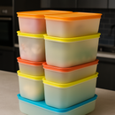 Kit com 13 Potes Herméticos com Tampas Antivazamento, Resistentes ao Freezer e ao Micro-ondas [Últimas Unidades]